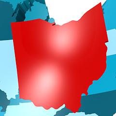 Image showing Ohio map on blue USA map