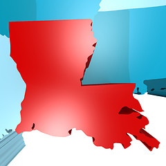 Image showing Louisiana map on blue USA map