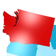 Image showing Washington map on blue USA map