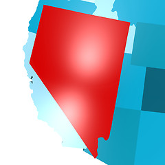 Image showing Nevada map on blue USA map