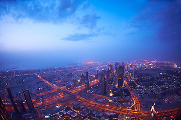 Image showing Dubai night skylin