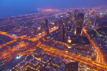 Image showing Dubai night skylin