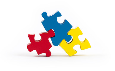 Image showing Jigsaw puzzle pieces isolated