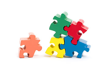 Image showing Jigsaw puzzle pieces isolated