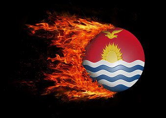 Image showing Flag with a trail of fire - Kiribati