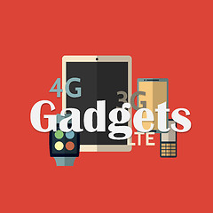 Image showing Vector illustration of gadget icons. Flat style.