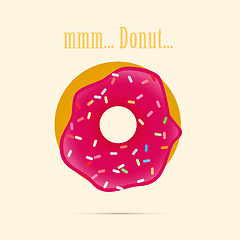 Image showing Red donut vector illustration