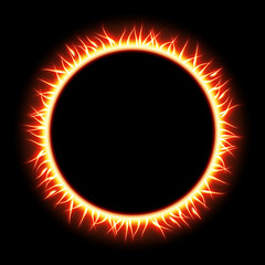 Image showing Abstract burning star circle view