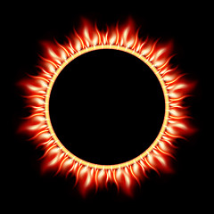 Image showing Abstract burning star circle view