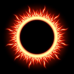 Image showing Abstract burning star circle view. 