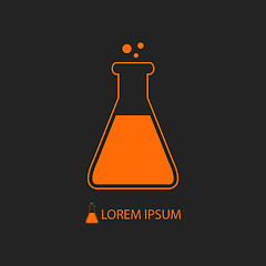 Image showing Orange flask as chemistry logo