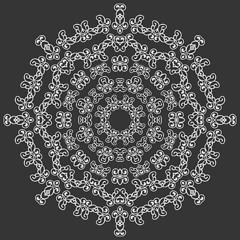 Image showing Round ornate pattern on black background