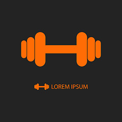 Image showing Orange dumbbell as logo  on black