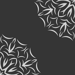 Image showing Black background with white flower pattern