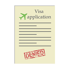 Image showing Visa application  with denied stamp