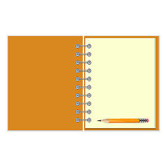 Image showing Blank notebook and pencil