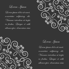 Image showing Black background with white ornate pattern