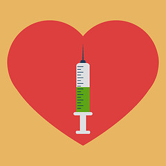 Image showing Heart with syringe