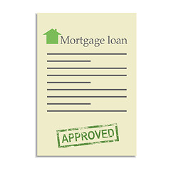 Image showing Mortgage loan document with approved stamp