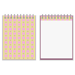 Image showing Floral style pink and yellow notebook cover design