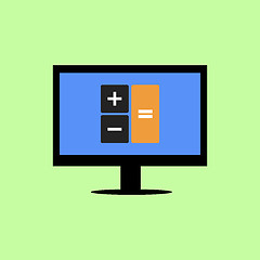 Image showing Computer with calculator icon