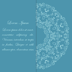 Image showing Blue card design with ornate pattern