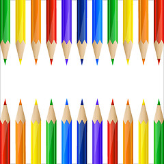 Image showing Border made of colorful pencils