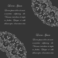 Image showing Black background with white vintage ornate pattern