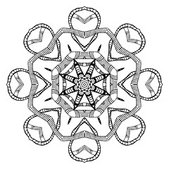 Image showing Abstract round pattern with snakes elements