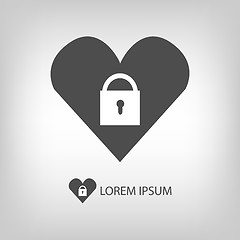 Image showing Heart with lock logo