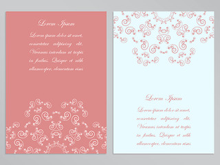 Image showing Pink and white flyers with ornate floral pattern