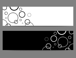 Image showing Black and white banners with circles 