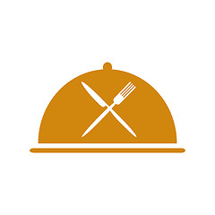 Image showing Restaurant icon with cloche and flatware