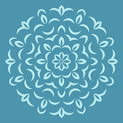 Image showing Round flower pattern on blue background