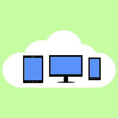 Image showing Cloud computing in flat style