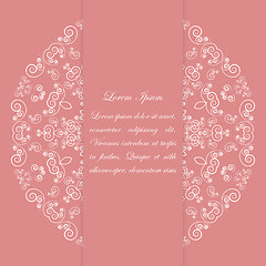 Image showing Pink card design with ornate pattern