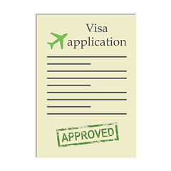 Image showing Visa application with approved stamp