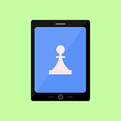 Image showing Flat style touch pad with chess piece