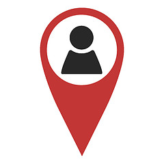 Image showing Red geo pin with person sign