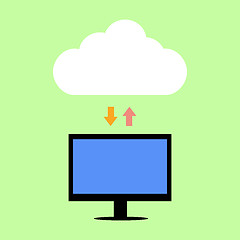 Image showing Flat style cloud computing