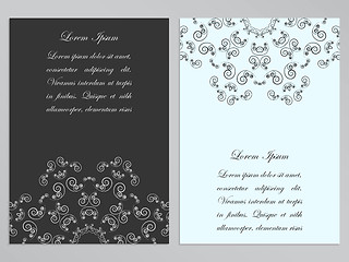 Image showing Black and white flyers with ornate floral pattern