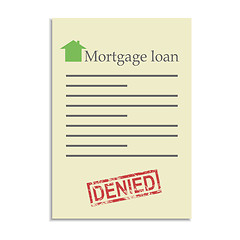 Image showing Mortgage loan document with denied stamp