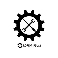 Image showing Gear wheel and tools as logo