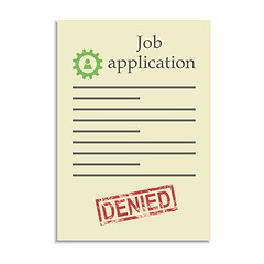 Image showing Job application with denied stamp