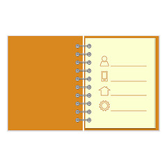 Image showing Ring-bound notebook with personal information