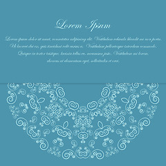 Image showing Blue card design with ornate pattern