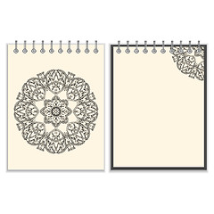 Image showing White cover notebook with handmade black pattern