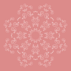 Image showing Ornate flower pattern on pink background