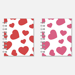 Image showing Spiral notebook heart design