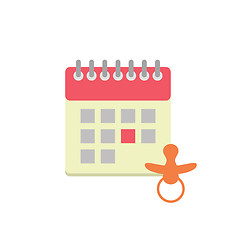 Image showing Flat style calendar icon with nipple